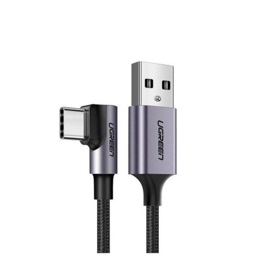 Кабель USB/Type-C 1 м UGREEN US284 Angled 18 Вт 3 А чорний