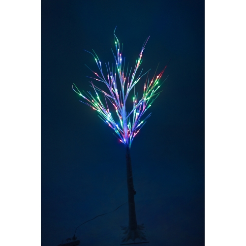 / Новогоднее декоративное светодиодное дерево белое гирлянда 150 см 96 Led мульти