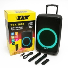 Колонка портативна з 2 мікрофонами ZXX 7878 Bluetooth LED чорний
