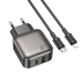 Зарядний пристрій з кабелем USB+Tурe-C/Apple Lightning 1 м BOROFONE BAS55A Absolute 30 W 12 V 2.5 A чорний Зарядний пристрій з кабелем USB+Tурe-C/Apple Lightning 1 м BOROFONE BAS55A Absolute 30 W 12 V 2.5 A чорний