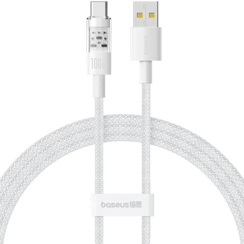 Кабель USB/Type-C 2 м Baseus Gem 100 Вт білий
