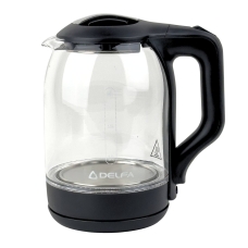 Електрочайник Delfa DK2650X скло 1.8 л чорний