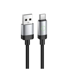 Кабель USB/Type-C 1 м HOCO X117 Star 3 A чорний зі сріблястим