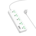 Мережевий фільтр-подовжувач 5 розеток HOCO AC13A 3хUSB/Type C 10 А 1.5 м білий Мережевий фільтр-подовжувач 5 розеток HOCO AC13A 3хUSB/Type C 10 А 1.5 м білий