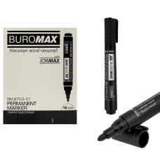 Маркер перманентний чорний BUROMAX BM8703-01 Jobmax 2-4 мм