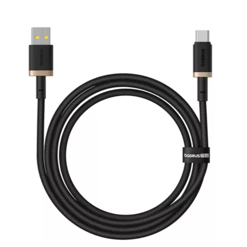 Кабель USB/Type-C 1 м Baseus Dura 60 Вт чорний з золотистим