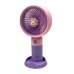 Вентилятор портативний Mini-Fan YM88154 діаметр 8.5 з підставкою рожевий з фіолетовим Вентилятор портативний Mini-Fan YM88154 діаметр 8.5 з підставкою рожевий з фіолетовим