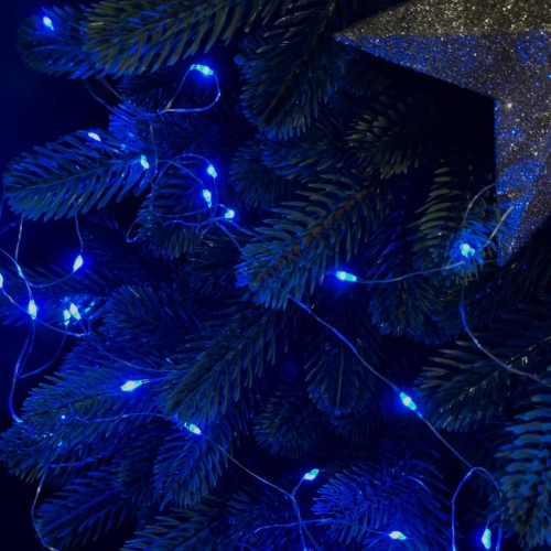 Світлодіодна гірлянда-нитка прозорий дріт 100 LED Magic Lights USB на батарейках 10 м синій