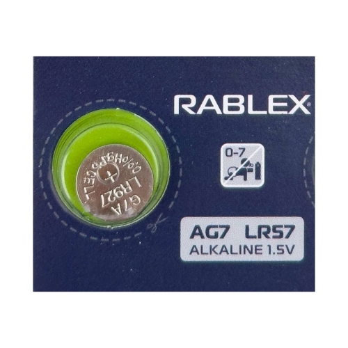 Батарейка кругла (таблетка) Rablex AG7 LR57 лужна