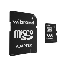 Карта пам'яті 8 GB Wibrand МicroSDНC UHS-I Сlass 10 з адаптером чорний