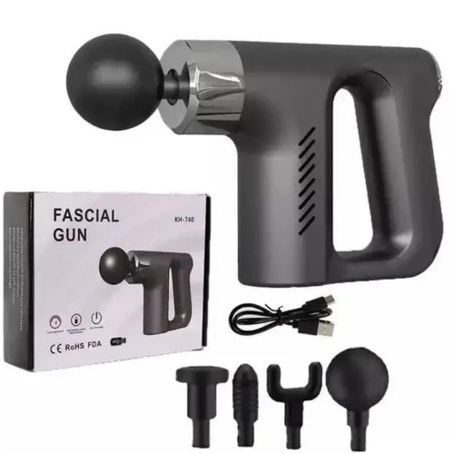Масажер портативний Fascial Gun KH-740 перкусійний чорний