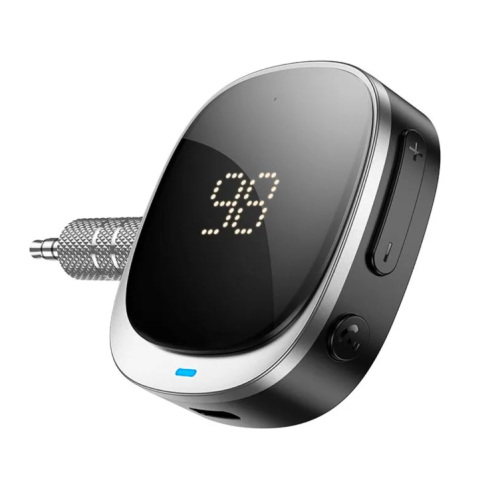 Bluetooth-ресивер HOCO E80 Travel AUX з дисплеєм 250 мАг чорний