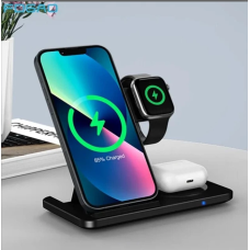 Зарядна станція 3в1 / Бездротовий зарядний пристрій 3в1 для смартфона/смарт-годин/навушників new