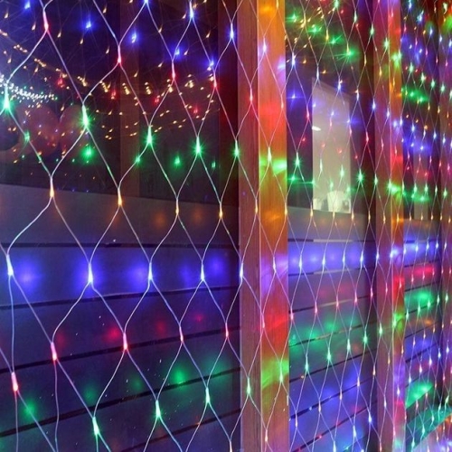 / Світлодіодна гірлянда-сітка прозорий дріт 1.5 м х 1.5 м кристал SOFI 120 LED 8 режимів мульти
