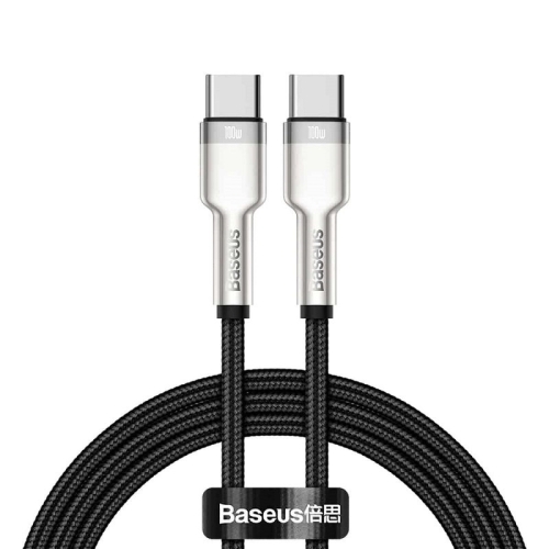 Кабель Type-C/Type-C 2 м Baseus Cafule Series Metal 100 Вт 5 А чорний