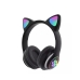 Навушники дитячі бездротові накладні CAT STN-28 LED MP3 Bluetooth з вушками чорний