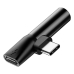 Перехідник 2в1 USB Type-C M/USB Type-C+AUX F Baseus L41 чорний Перехідник 2в1 USB Type-C M/USB Type-C+AUX F Baseus L41 чорний