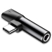 Перехідник 2в1 USB Type-C M/USB Type-C+AUX F Baseus L41 чорний Перехідник 2в1 USB Type-C M/USB Type-C+AUX F Baseus L41 чорний