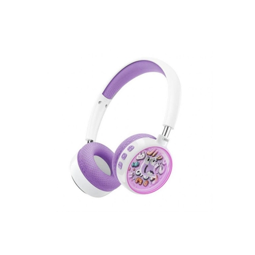 Навушники дитячі бездротові накладні XO BE57 Colorful Elf Kids LED Bluetooth фіолетовий