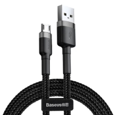 Кабель USB/micro-USB 2 м Baseus Cafule 1.5 А чорний зі сріблястим