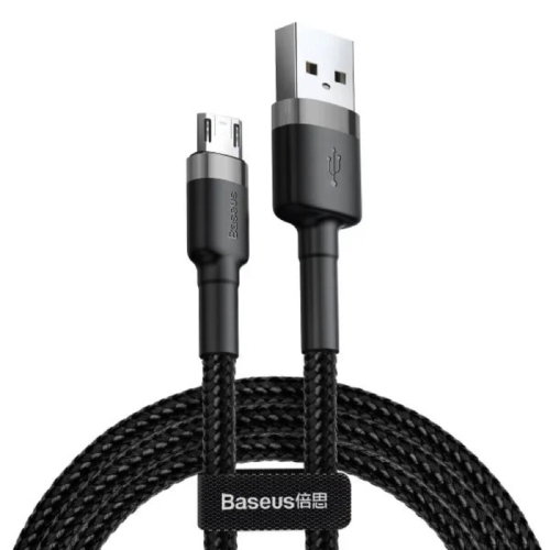 Кабель USB/micro-USB 2 м Baseus Cafule 1.5 А чорний зі сріблястим
