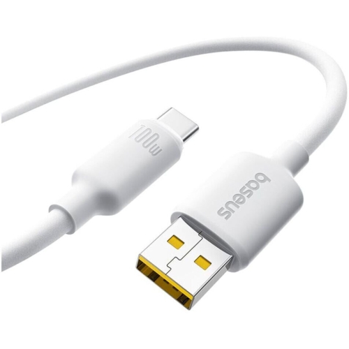 Кабель USB/Type-C 1 м Baseus Foamed 100 Вт білий