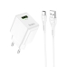 Зарядний пристрій з кабелем USB/Type-C 1 м HOCO C98A Proton 18 W 9 V 2 A білий Зарядний пристрій з кабелем USB/Type-C 1 м HOCO C98A Proton 18 W 9 V 2 A білий