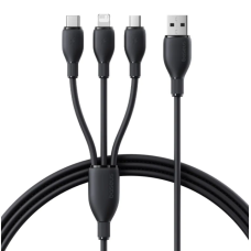 Кабель 3в1 USB/Apple Lightning+Type-C+microUSB 0.8 м Baseus Ultra Fast 3.5 A чорний