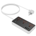 Мережевий фільтр-подовжувач 3 розетки Hoco AC8A 3хUSB/Type C 10 А 1.5 м білий з чорним Мережевий фільтр-подовжувач 3 розетки Hoco AC8A 3хUSB/Type C 10 А 1.5 м білий з чорним