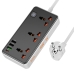 Мережевий фільтр-подовжувач 3 розетки Hoco AC8A 3хUSB/Type C 10 А 1.5 м білий з чорним Мережевий фільтр-подовжувач 3 розетки Hoco AC8A 3хUSB/Type C 10 А 1.5 м білий з чорним