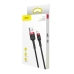 Кабель USB/Apple Lightning 2 м Baseus Cafule Cable 1.5 А чорний з червоним Кабель USB/Apple Lightning 2 м Baseus Cafule Cable 1.5 А чорний з червоним