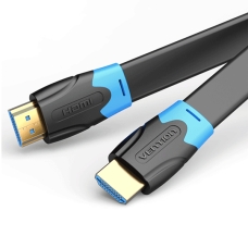 Кабель HDMI/HDMI 1.5 м Vention Flat чорний