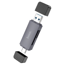 Кардридер зовнішній MicroSD+SD HOCO HB45 Spirit USB 3.0/Type-C сірий
