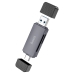 Кардридер зовнішній MicroSD+SD HOCO HB45 Spirit USB 3.0/Type-C сірий Кардридер зовнішній MicroSD+SD HOCO HB45 Spirit USB 3.0/Type-C сірий