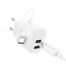 Зарядний пристрій з кабелем 2хUSB/Type-C 1 м HOCO C141A Smart 5 V 2.1 A білий