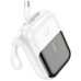 Універсальна мобільна батарея 10000 mAh Hoco Q20 Fountain 22.5 W повербанк з дисплеєм білий Універсальна мобільна батарея 10000 mAh Hoco Q20 Fountain 22.5 W повербанк з дисплеєм білий