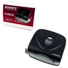 Діркопробивач Axent 3830-01-А з лінійкою 30 аркушів чорний
