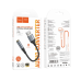 Перехідник USB M/3.5 мм AUX F 12 см HOCO LS36 Fresh чорний зі сріблястим