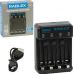 Зарядний пристрій USB 4хААА/АА Rablex RB403 2000 mA чорний Зарядний пристрій USB 4хААА/АА Rablex RB403 2000 mA чорний