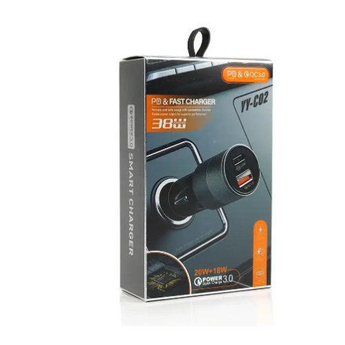 / Зарядний пристрій 12В 3,0А 20Вт QC3.0 USBx1 Type-Cx1 YY-C02 new