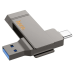 Флеш пам'ять USB 32 GB Hoco UD15 Clever Type-C+USB 3.2 сірий Флеш пам'ять USB 32 GB Hoco UD15 Clever Type-C+USB 3.2 сірий