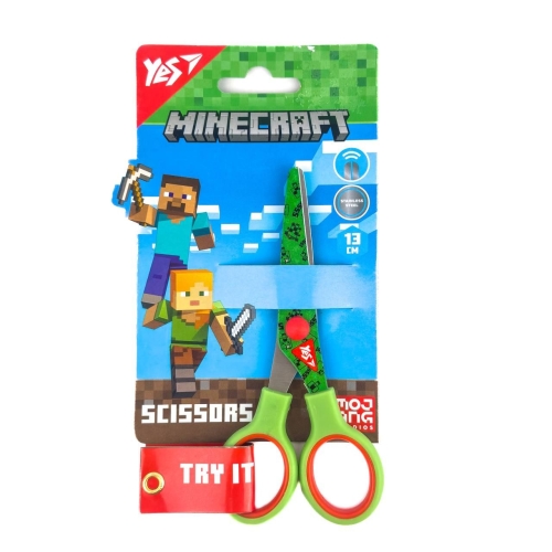 Ножиці дитячі 13 см Yes 480436 Minecraft з малюнком на лезі зелений