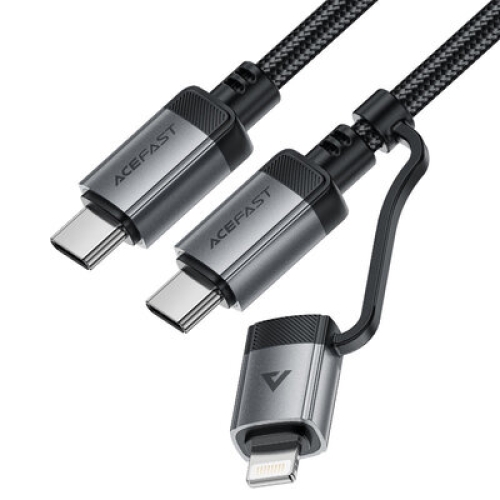 Кабель 2в1 Type-C/Apple Lightning+Type-C 1.2 м Acefast C20-01 3 А чорний