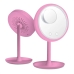 Дзеркало косметичне настільне з підсвіткою та вентилятором Beauty Breeze Mirror рожевий Дзеркало косметичне настільне з підсвіткою та вентилятором Beauty Breeze Mirror рожевий