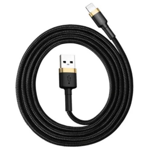 Кабель USB/Apple Lightning 1 м Baseus Cafule Cable 2.4 A чорний з золотистим