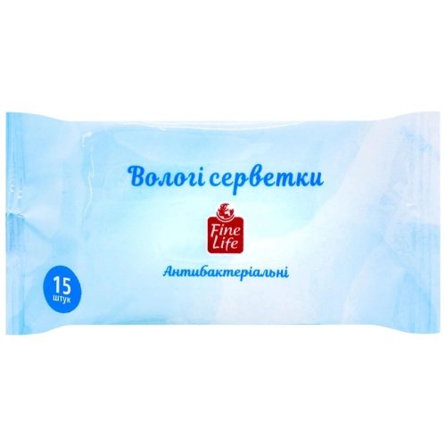 Вологі серветки FL Антибактеріальні 15шт