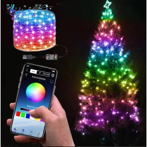 / Світлодіодна гірлянда-нитка для ялинки Smart 200 LED Euro Led RGB 20 м