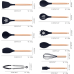 / Набір ножів та кухонного приладдя BeiBei Kitchenware Set з 19 предметів на підставці, чорний із золотистим New / Набір ножів та кухонного приладдя BeiBei Kitchenware Set з 19 предметів на підставці, чорний із золотистим New
