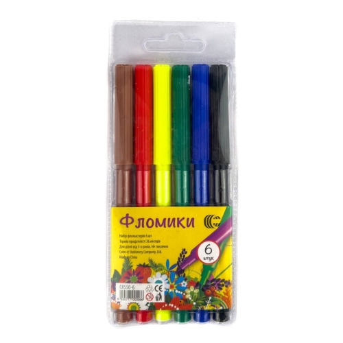 Фломастери 6 кольорів Фломіки С CR550-6