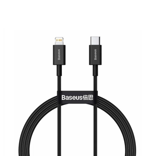 Кабель Type-C/Apple Lightning 1 м Baseus Superior 20 Вт чорний